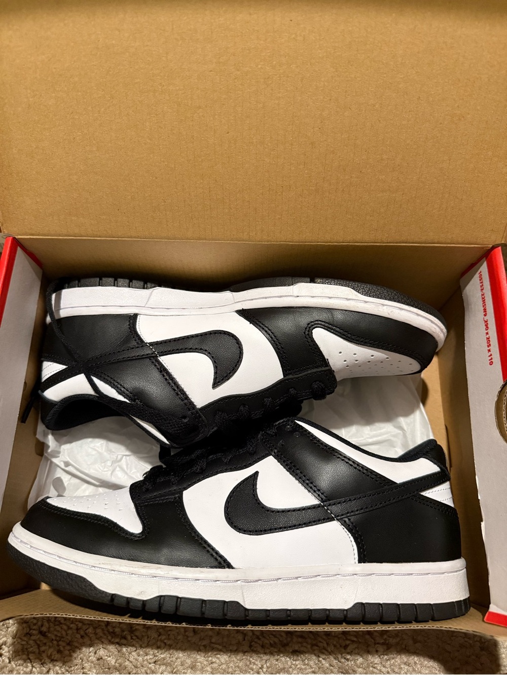 Nike Dunk Low Panda Black White GS 7Y Women’s 8.5